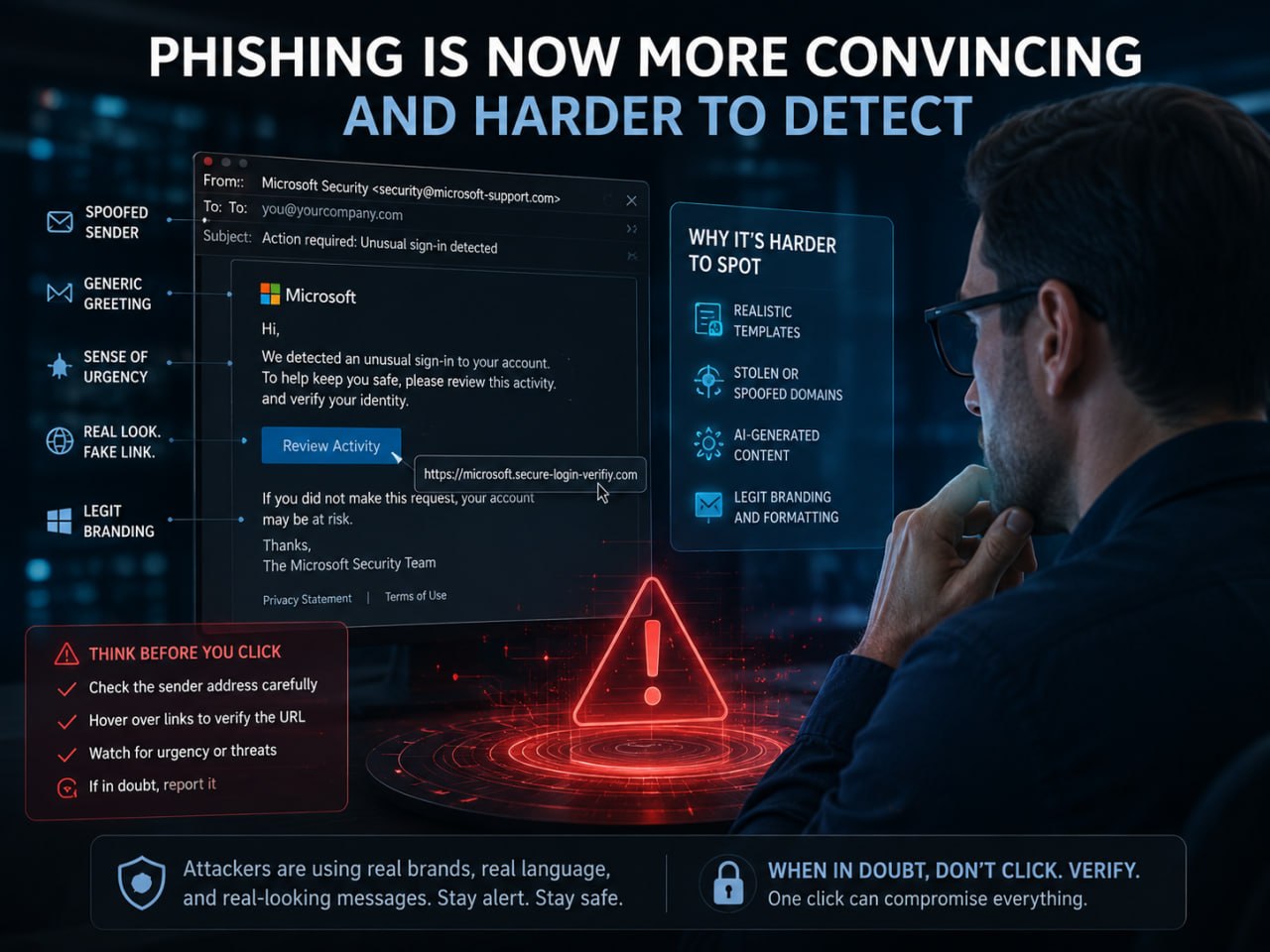 Phishing is more convincing and harder to detect