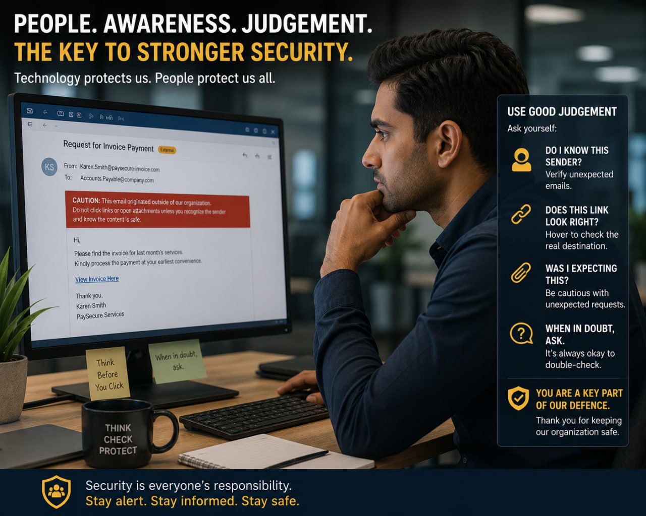 People awareness and judgement in phishing defence