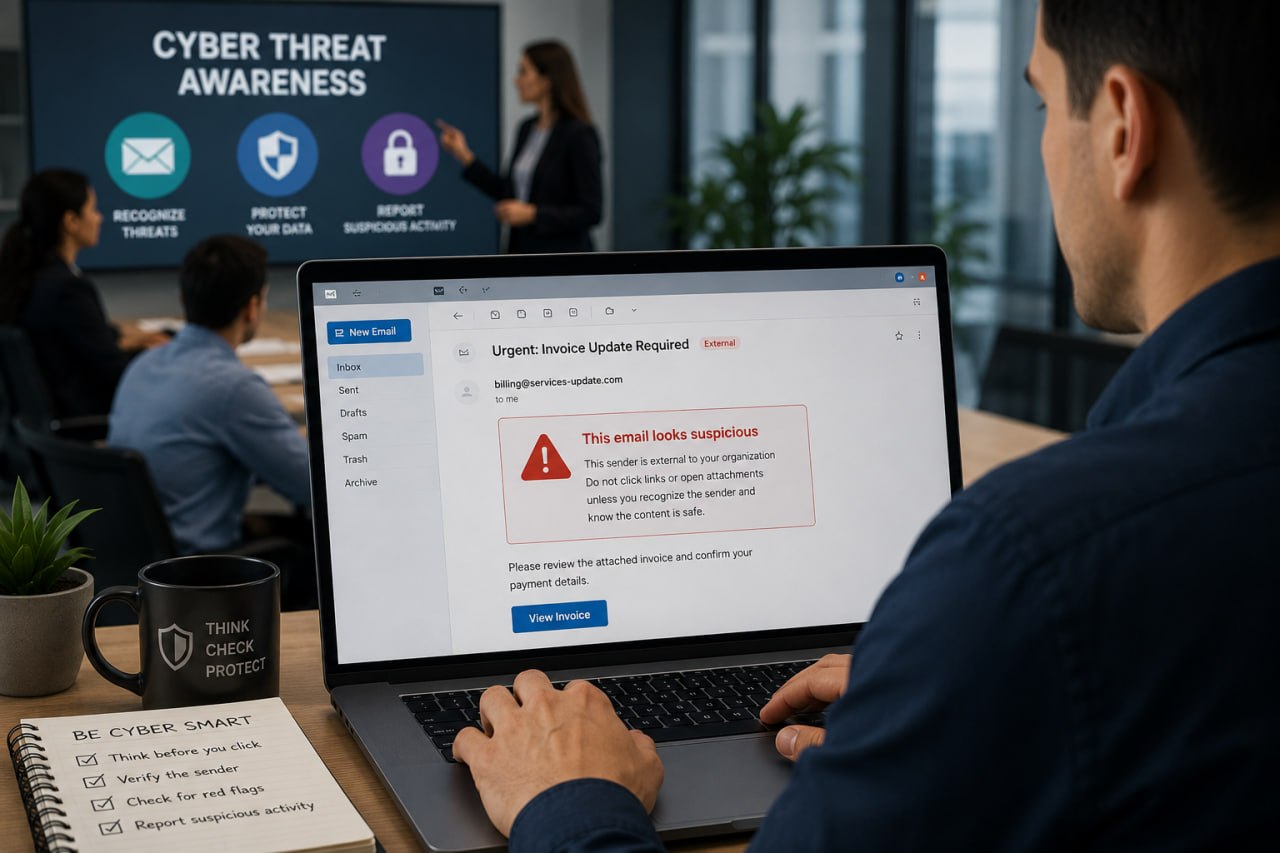 Cyber threat awareness and suspicious email recognition